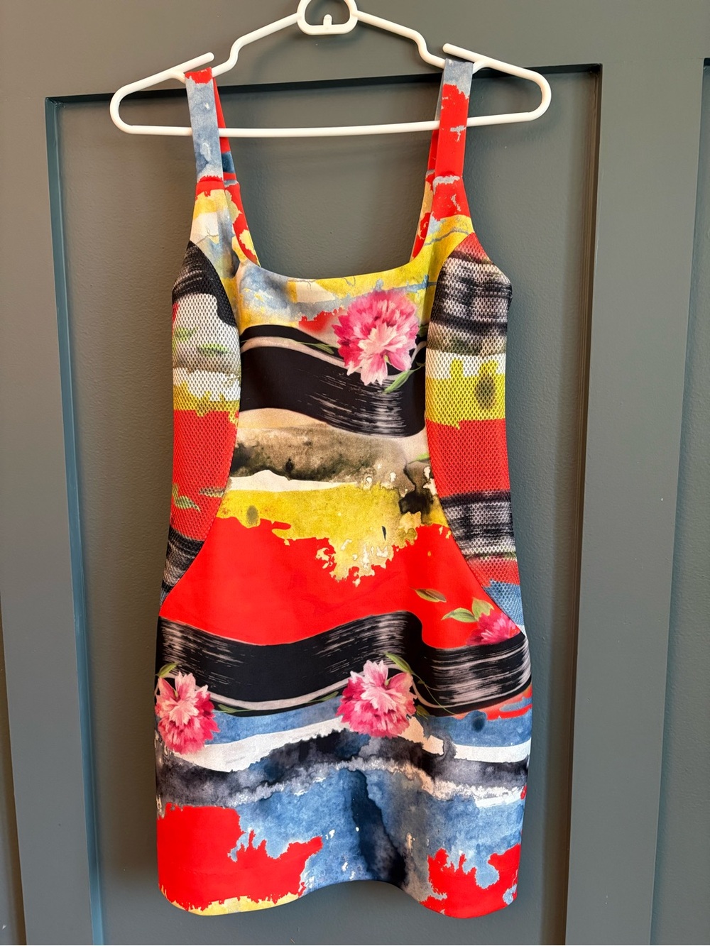 Milly Size 6 Short Sleeveless Dress Abstract Pattern Summer Dress Wedding Guest